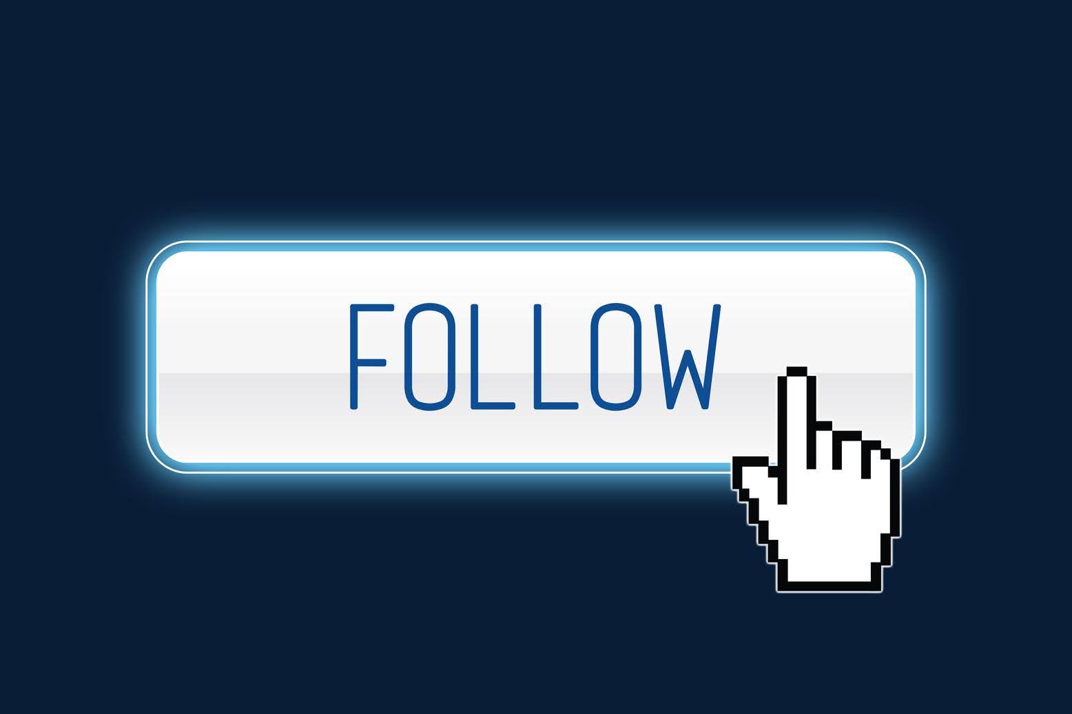 TechFellow digital marketing campaign concept showing a “Follow” button being clicked, representing strategies to run successful campaigns even with zero followers.